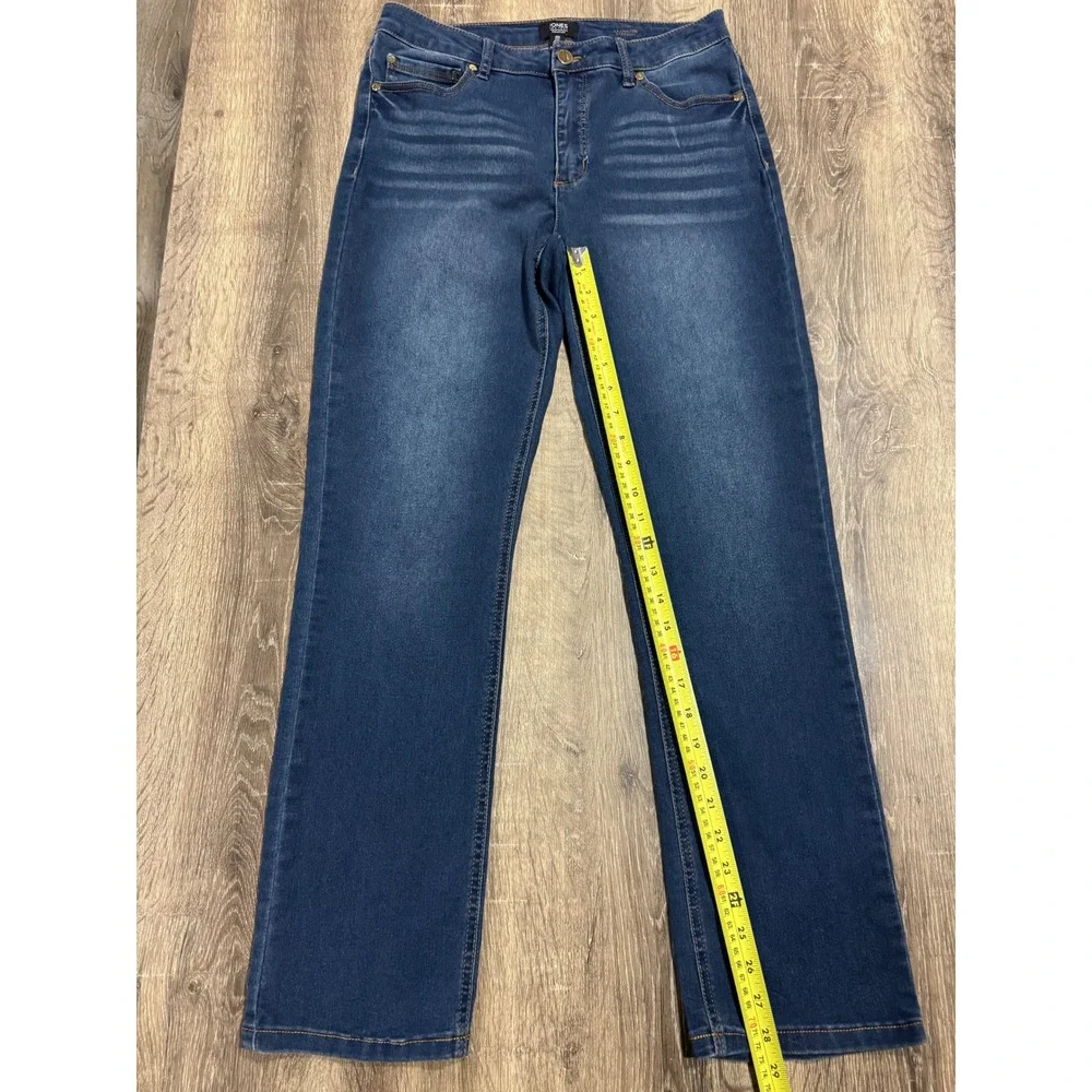Jones New York Signature Lexington Straight Jeans Blue Dark Wash JPMS9DP253 Sz 6 - Picture 8 of 13